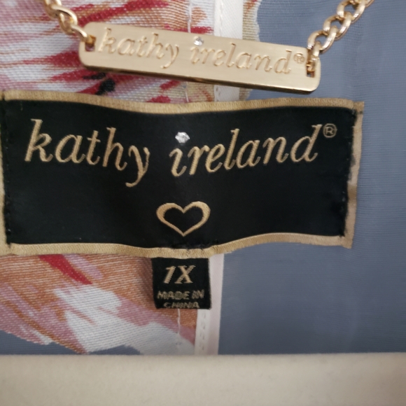 Kathy Ireland Floral Organza Trench Coat - Picture 2 of 4